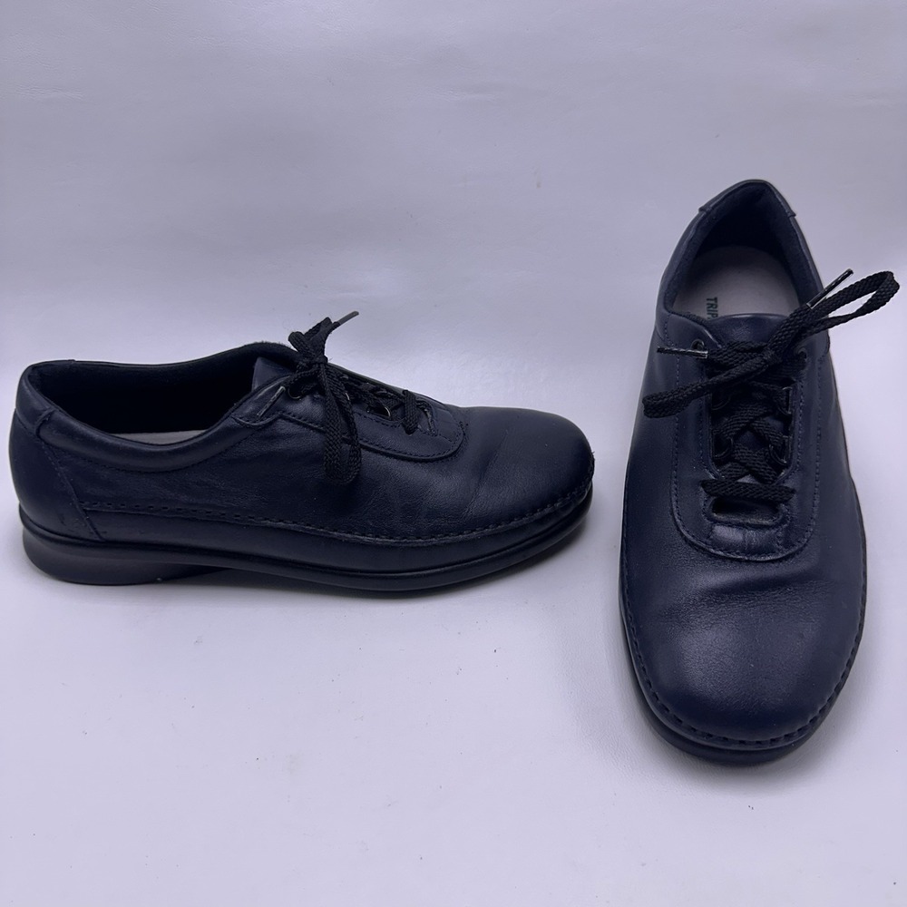 SAS Traveler Women's Shoes Size 9‎ W Navy Blue Leather Walking Oxfords Comfort